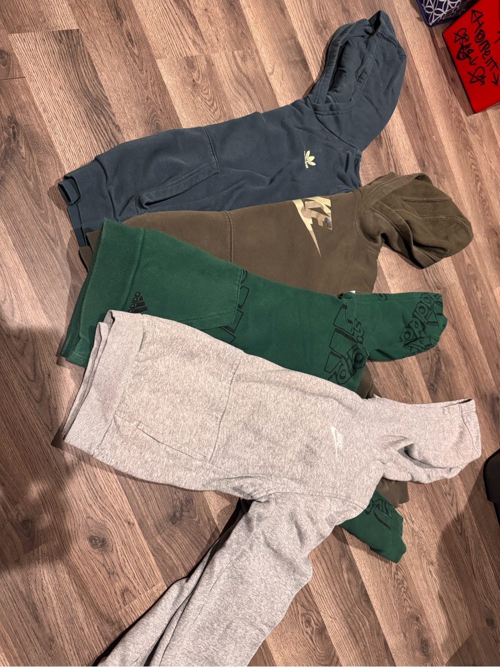 adidas Kids Mixed Sweatpants Pack - Green, Gray, Olive, Navy